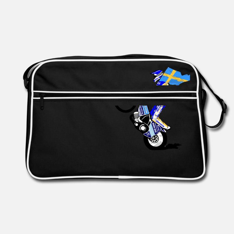 Speedway Driver - Sweden - Retro Tasche - Schwarz/Weiß