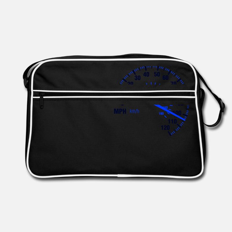 Speed - MPH - Racing - Tachometer - Retro Tasche - Schwarz/Weiß