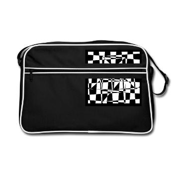 Chessboard modified, on white - Retro Bag - black/white - Front