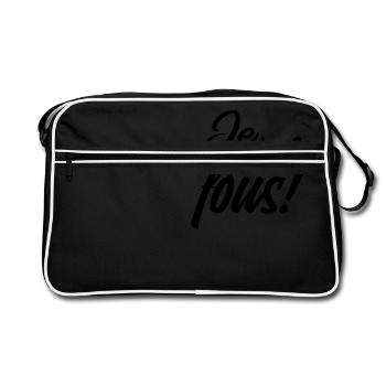 Je m'en fous! - Sac Retro - noir/blanc - Devant