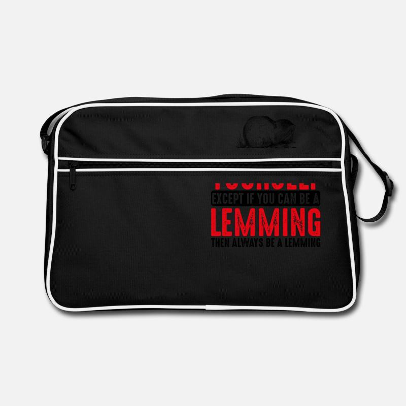 Always Be A Lemming - Lemminge - Black Retro Tasche