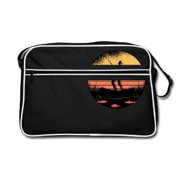 Angeln nur was für Männer Fischen angeln geschenk - Retro Tasche - Schwarz/Weiß - Vorne