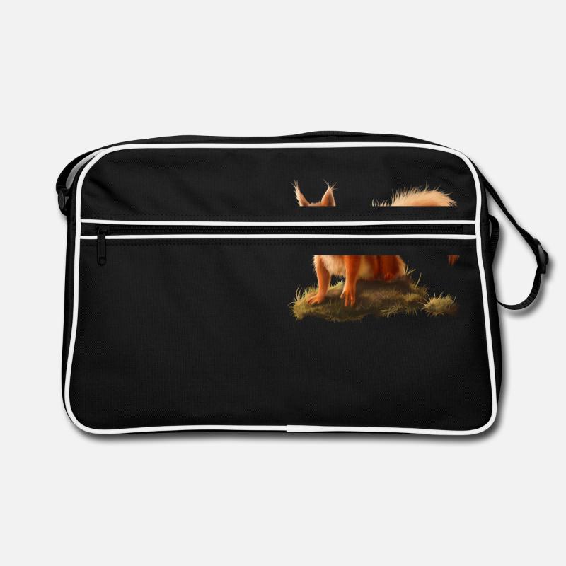 Kleines Eichhörnchen - Retro Tasche - Schwarz/Weiß