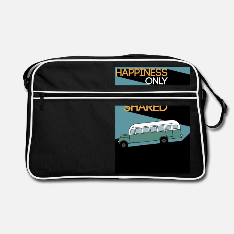 Into The Wild - Magic Bus Flatdesign - Sac Retro - noir/blanc
