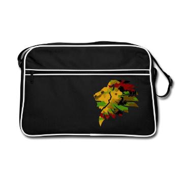 Löwe in Wasserfarbe Geschenkidee - Retro Tasche - Schwarz/Weiß - Vorne