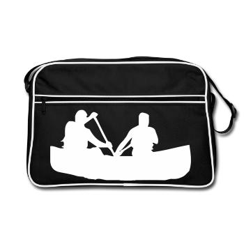 Paddeln - Retro Tasche - Schwarz/Weiß - Vorne