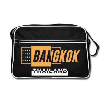 Chemise de voyage Bangkok Thaïlande - Sac Retro - noir/blanc - Devant