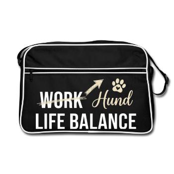 Dog and work life balance - Retro Bag - black/white - Front