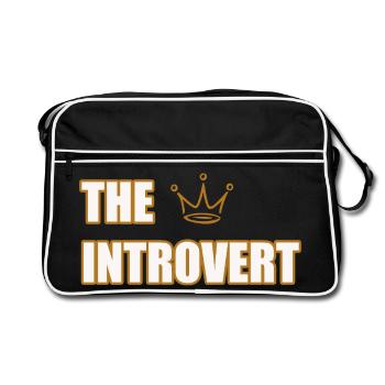 THE INTROVERT – Minimalist & Calm Statement Design - Retro Bag - black/white - Front