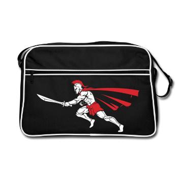 Spartiate Attaque Épée Mascotte Spartan Dash - Sac Retro - noir/blanc - Devant