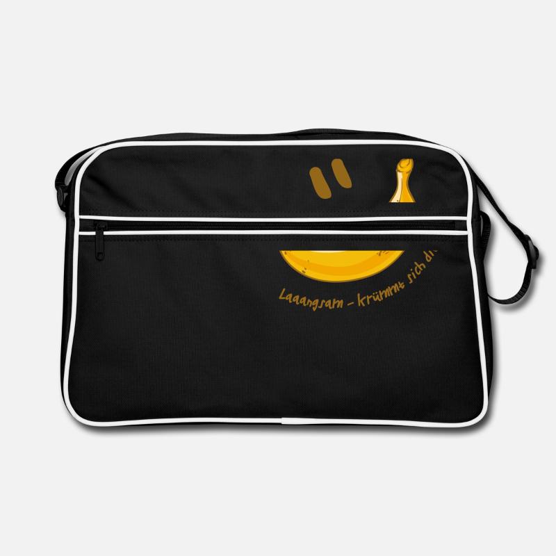 Langsam krümmt sich die Banane - Retro Tasche - Schwarz/Weiß