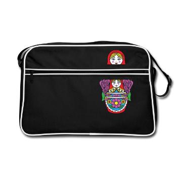 Matryoshka Matryoshka Russian doll Russia - Retro Bag - black/white - Front