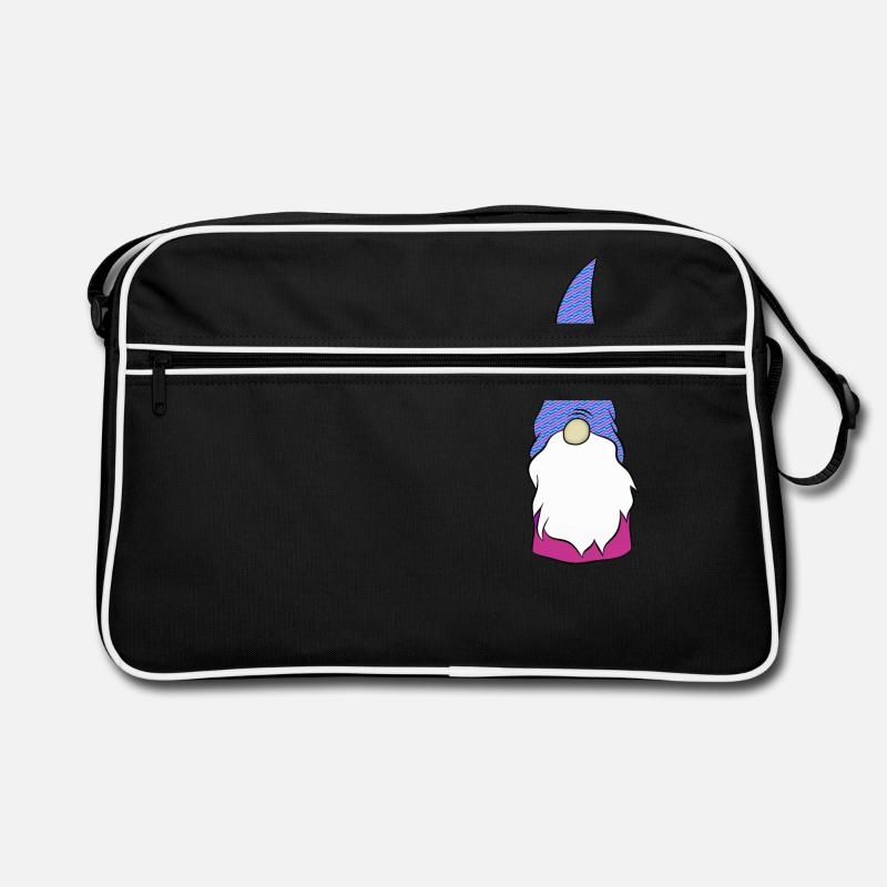 Wichtel - Retro Tasche - Schwarz/Weiß