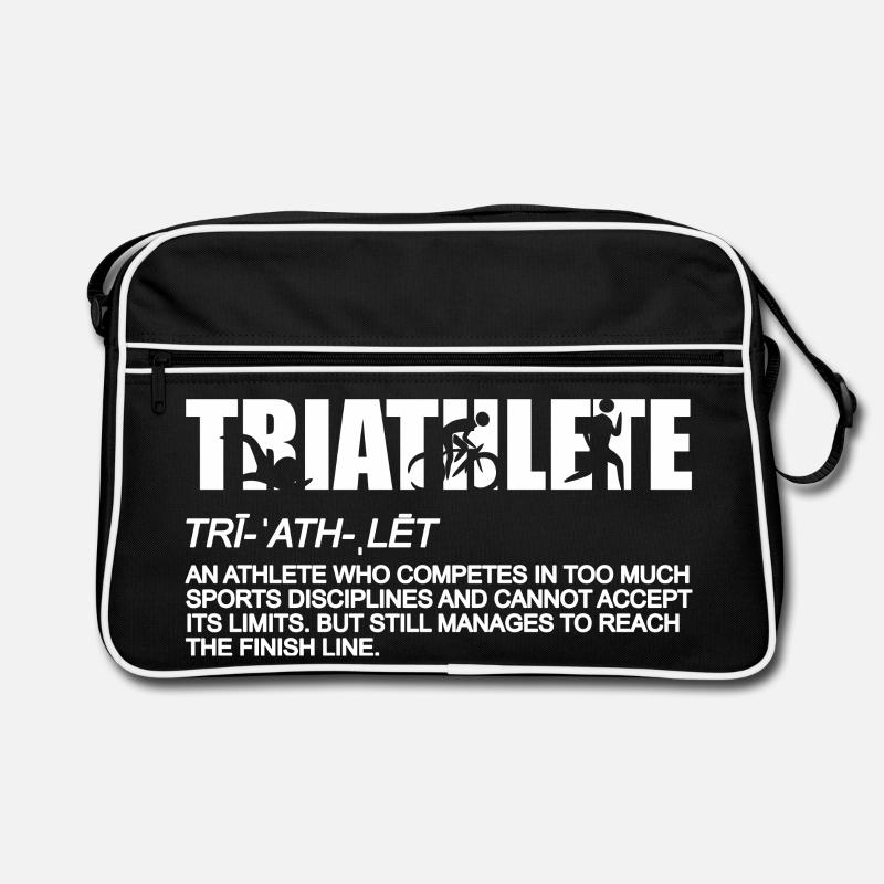 Triathlon Bedeutung - Retro Tasche - Schwarz/Weiß