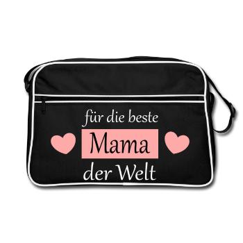Cadeau pour la fête des mères : Idée de cadeau pour la fête des mères - Sac Retro - noir/blanc - Devant