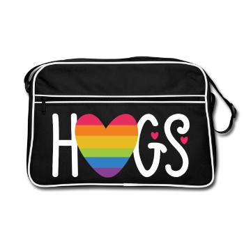 Mois de la fierté LGBT - Câlins - Sac Retro - noir/blanc - Devant