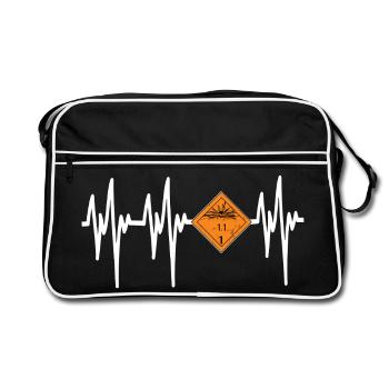 Heartbeat Pyro Danger - Retro Bag - black/white - Front