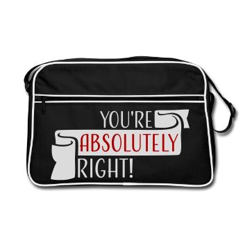 Tu as tout à fait raison, logo drôle d’IA sarcastique - Sac Retro - noir/blanc - Devant