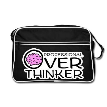 Logo drôle d’anxiété drôle et sombre de la réflexion professionnelle - Sac Retro - noir/blanc - Devant