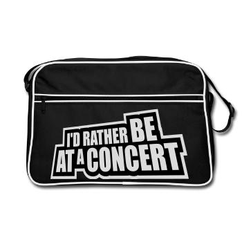I'd Rather Be At A Concert Lustig Musik Konzert - Retro Bag - black/white - Front