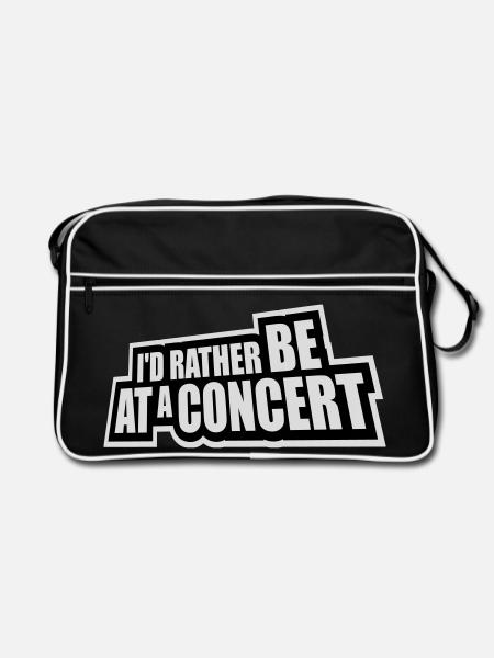 Je préférerais être à un concert Lustig Musik Konzert - Sac Retro - noir/blanc - Devant
