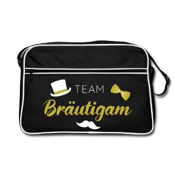 Team Bräutigam - Retro Tasche - Schwarz/Weiß - Vorne
