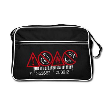 FLAMMABLE - Retro Tasche - Schwarz/Weiß - Vorne