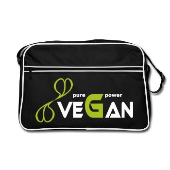 pure_vegan_power - Sac Retro - noir/blanc - Devant