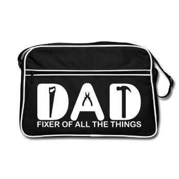 Papa. Fixierer aller Dinge. - Retro Tasche - Schwarz/Weiß - Vorne