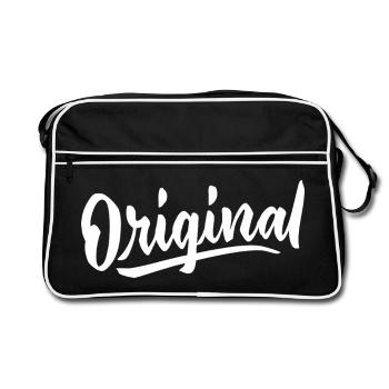 Design original de lettrage minimaliste - Sac Retro - noir/blanc - Devant