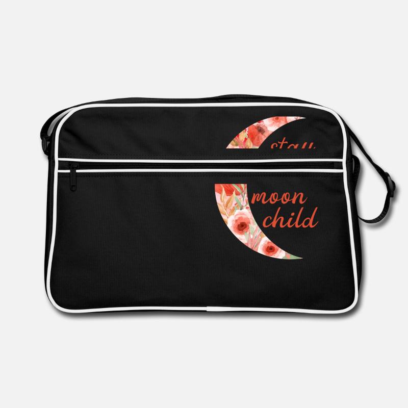 Bleib wildes Mondkind Retro Tasche