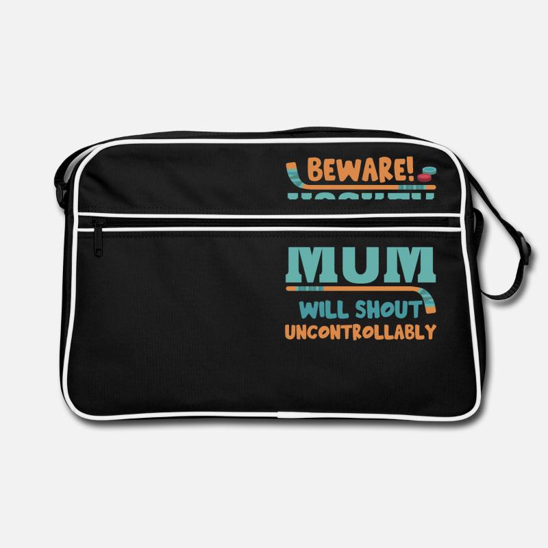 Passen Sie auf, dass Hockey-Mamma unkontrolliert schreit Retro Tasche
