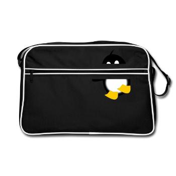 Little penguin - Retro Tasche - Schwarz/Weiß - Vorne
