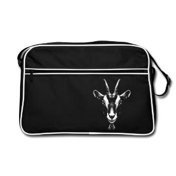 Goat / Goat / Portrait / Head - Retro Bag - black/white - Front
