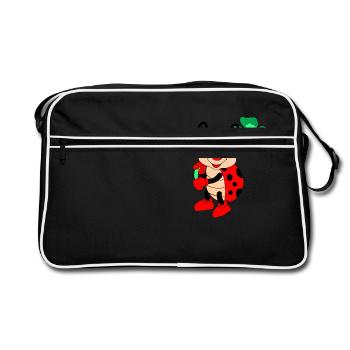 Coccinelle avec trèfle, peinte à la main - Sac Retro - noir/blanc - Devant