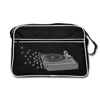 Turntable Pixelart - Retro Bag - black/white - Front
