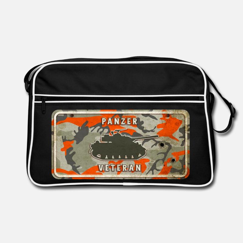 Panzer Veteran Vintage Design - Retro Tasche - Schwarz/Weiß
