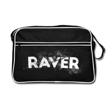 Rave design grunge , pour DJ EDM Techno House - Sac Retro - noir/blanc - Devant