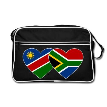 Namibie Afrique du Sud Drapeau Coeur - Sac Retro - noir/blanc - Devant