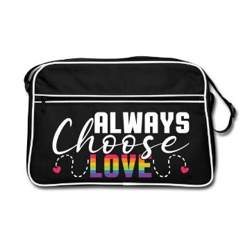 Mois de la fierté LGBT - Love is Love - Sac Retro - noir/blanc - Devant