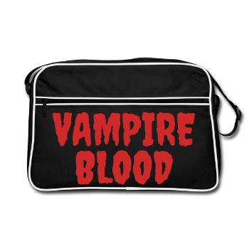 Vampirblut Horror Typografie Design - Retro Tasche - Schwarz/Weiß - Vorne