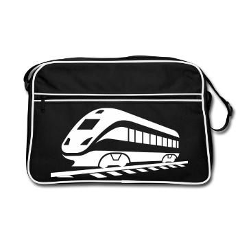 Railway Drawing - Retro Bag - black/white - Front