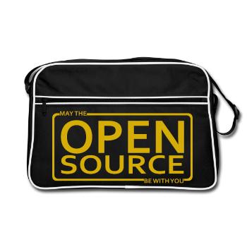 May The Open Source Be With You - Retro Bag - black/white - Front