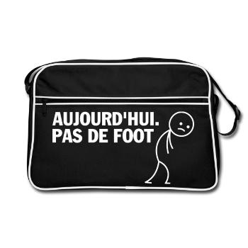 Aujourd'hui Pas de Foot - Sac Retro - noir/blanc - Devant