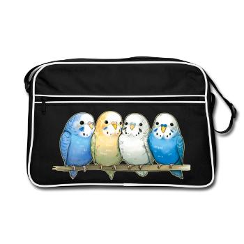 Perruches ondulées - Sac Retro - noir/blanc - Devant