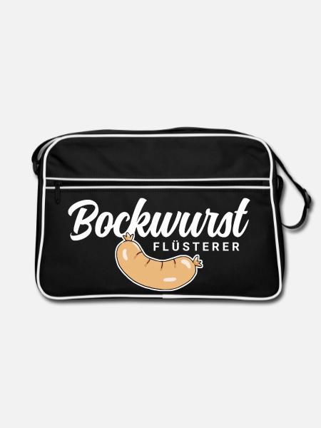Bockwurst Flüsterer - Retro Tasche - Schwarz/Weiß