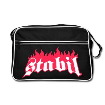 STABIL - FLAMES - Retro Tasche - Schwarz/Weiß - Vorne