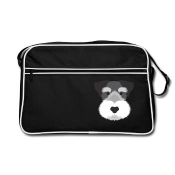 Miniature Schnauzer - Retro Bag - black/white - Front