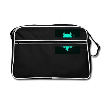 cute cyan ghost - Retro Bag - black/white - Front