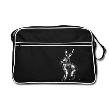 Lièvre / Lapin / Lapin // Lapin de Pâques - Sac Retro - noir/blanc - Devant